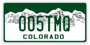 005TMQ  license plate in CO