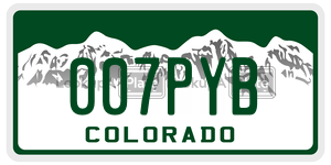 007PYB  license plate in CO