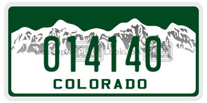 014140  license plate in CO