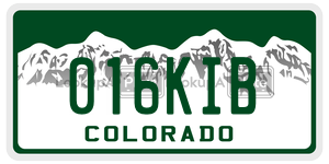 016KIB  license plate in CO