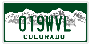 019WVL  license plate in CO