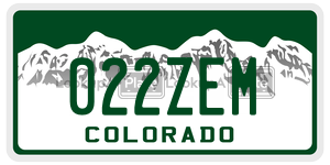 022ZEM  license plate in CO