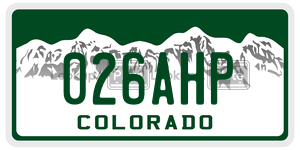 026AHP  license plate in CO