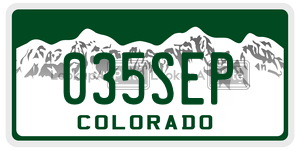 035SEP license plate in Colorado