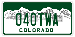 040TWA  license plate in CO