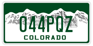 044PQZ license plate in Colorado