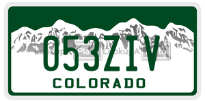 053ZIV  license plate in CO