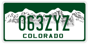 063ZYZ  license plate in CO