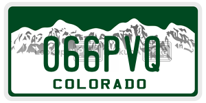 066PVQ  license plate in CO