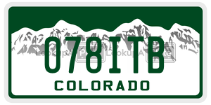 078ITB license plate in Colorado