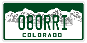 080RRI  license plate in CO