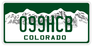 099HCB  license plate in CO