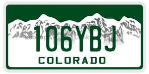 106YBJ  license plate in CO