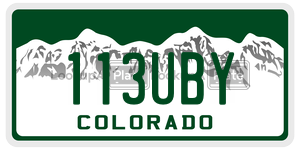 113UBY  license plate in CO