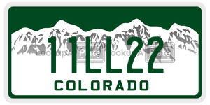 11LL22  license plate in CO