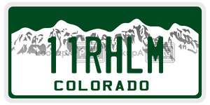 11RHLM  license plate in CO