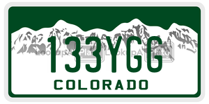 133YGG license plate in Colorado