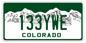 133YWE  license plate in CO
