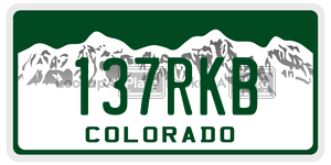 137RKB license plate in Colorado