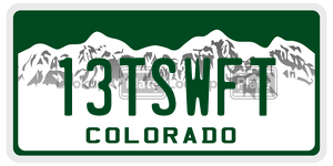 13TSWFT  license plate in CO