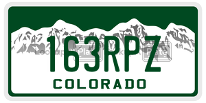 163RPZ license plate in Colorado
