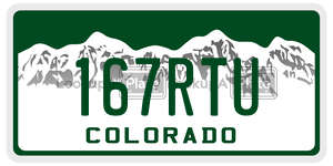 167RTU  license plate in CO