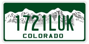 1721LUK  license plate in CO