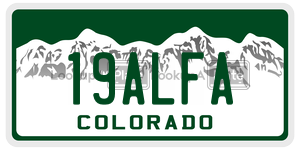 19ALFA  license plate in CO