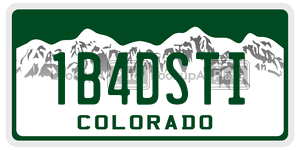 1B4DSTI license plate in Colorado