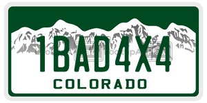 1BAD4X4  license plate in CO