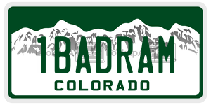 1BADRAM  license plate in CO