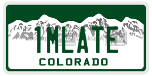 1MLATE  license plate in CO