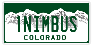1NIMBUS  license plate in CO