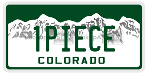 1PIECE  license plate in CO