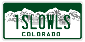 1SLOWLS  license plate in CO