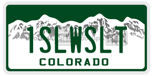 1SLWSLT  license plate in CO