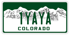 1YAYA  license plate in CO