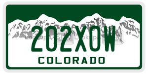 202XOW license plate in Colorado
