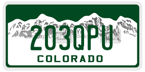 203QPU  license plate in CO