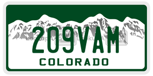 209VAM  license plate in CO