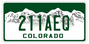 211AEQ  license plate in CO
