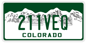 211VEQ  license plate in CO