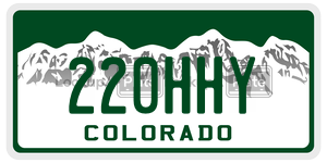 220HHY license plate in Colorado