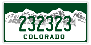 232323  license plate in CO