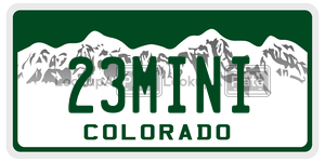 23MINI  license plate in CO