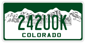 242UOK license plate in Colorado