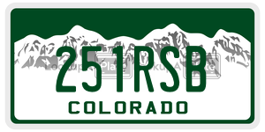 251RSB  license plate in CO