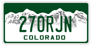 270RJN  license plate in CO