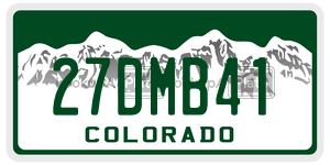 27DMB41  license plate in CO