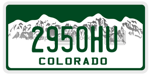 295OHU  license plate in CO